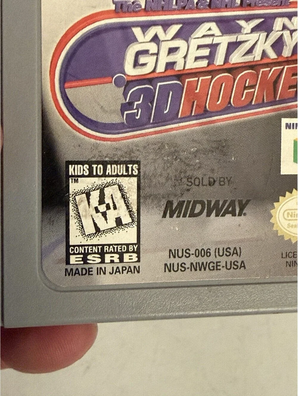 Wayne Gretzky's 3D Hockey Nintendo 64 N64 Video Game , Working